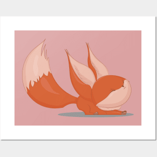 Cute fox stretching Posters and Art